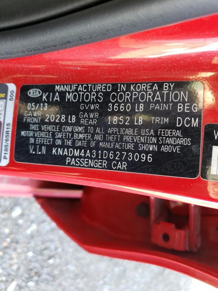 Photo 10 from auction – 2013 KIA RIO LX with VIN KNADM4A31D6273096