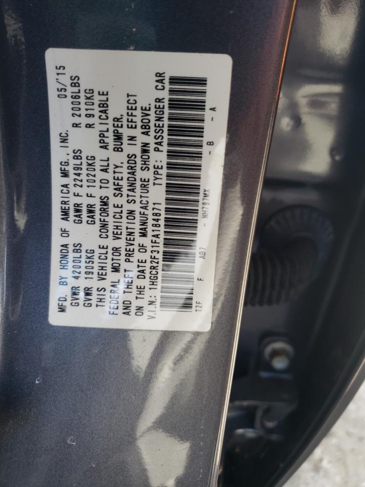 Photo 10 from auction – 2015 HONDA ACCORD LX with VIN 1HGCR2F31FA184871