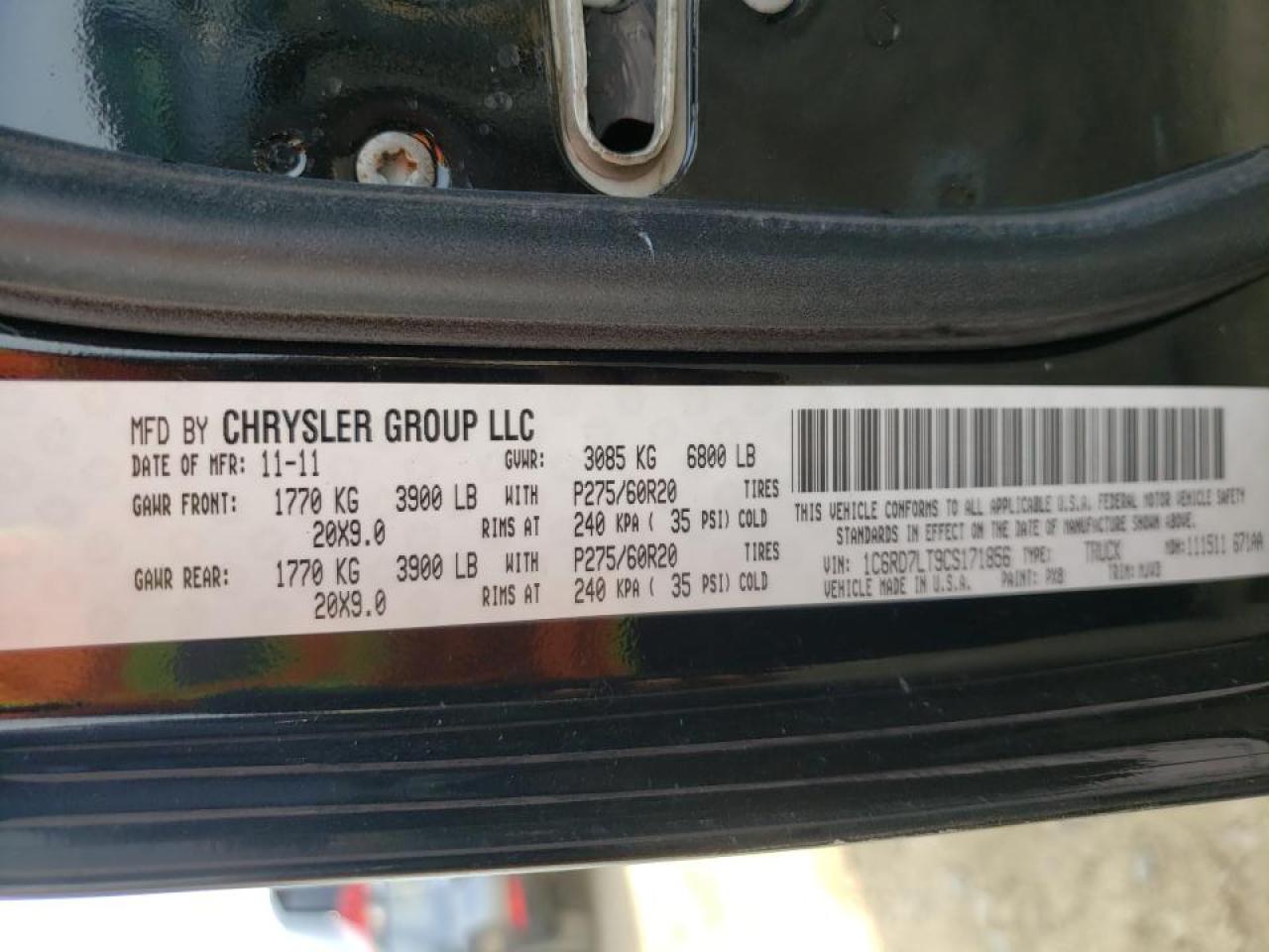 Photo 10 from auction – 2012 DODGE RAM 1500 S with VIN 1C6RD7LT9CS171856