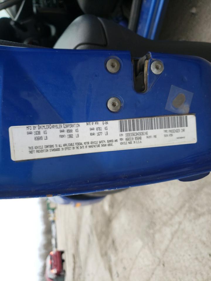 Photo 10 from auction – 2004 DODGE NEON SXT with VIN 1B3ES56C84D636146