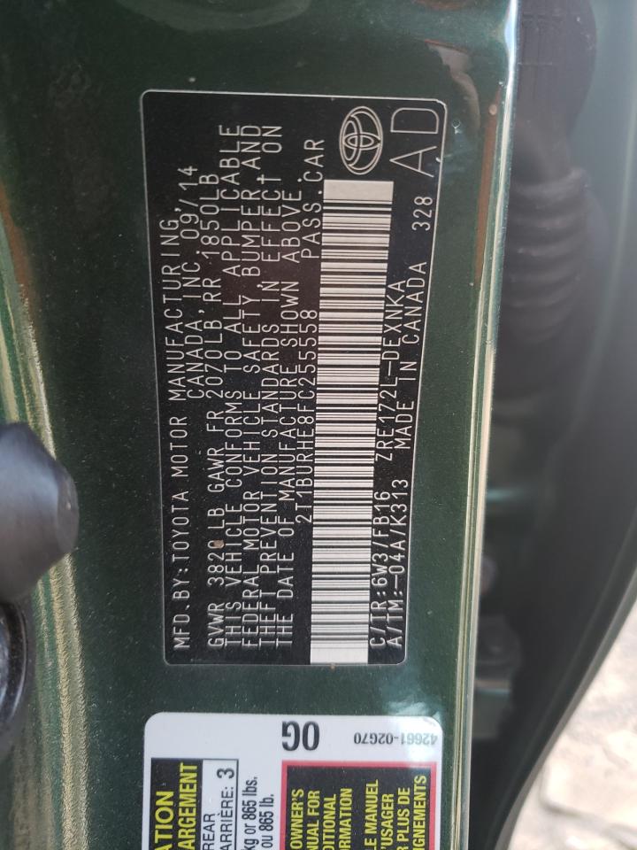 Photo 10 from auction – 2015 TOYOTA COROLLA L with VIN 2T1BURHE8FC255558