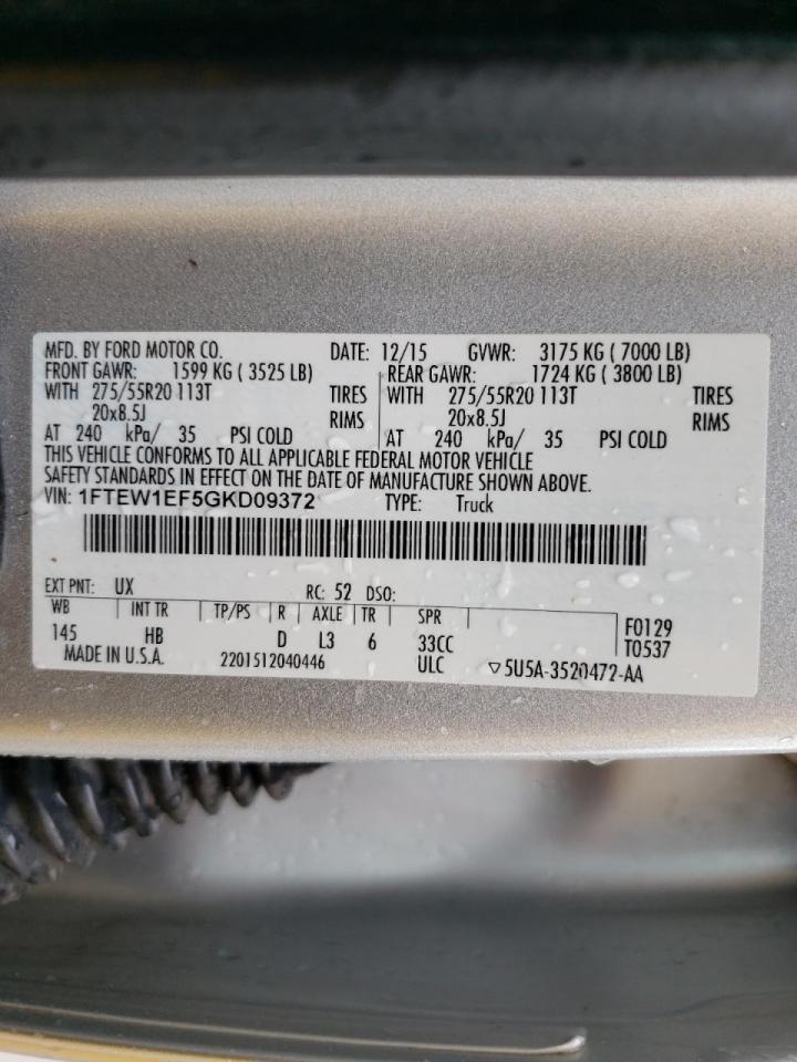 Photo 10 from auction – 2016 FORD F150 SUPER with VIN 1FTEW1EF5GKD09372