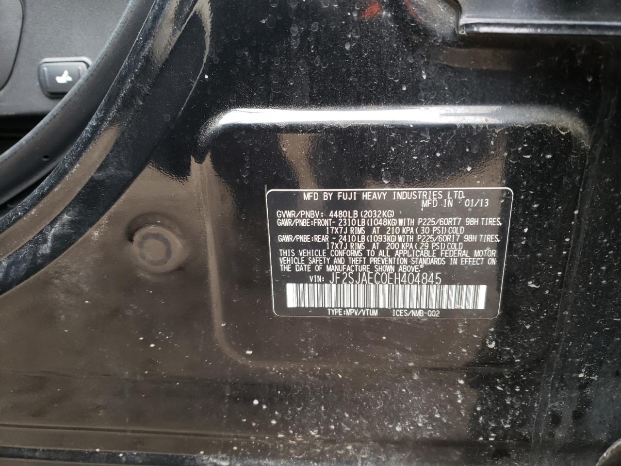 Photo 10 from auction – 2014 SUBARU FORESTER 2 with VIN JF2SJAEC0EH404845