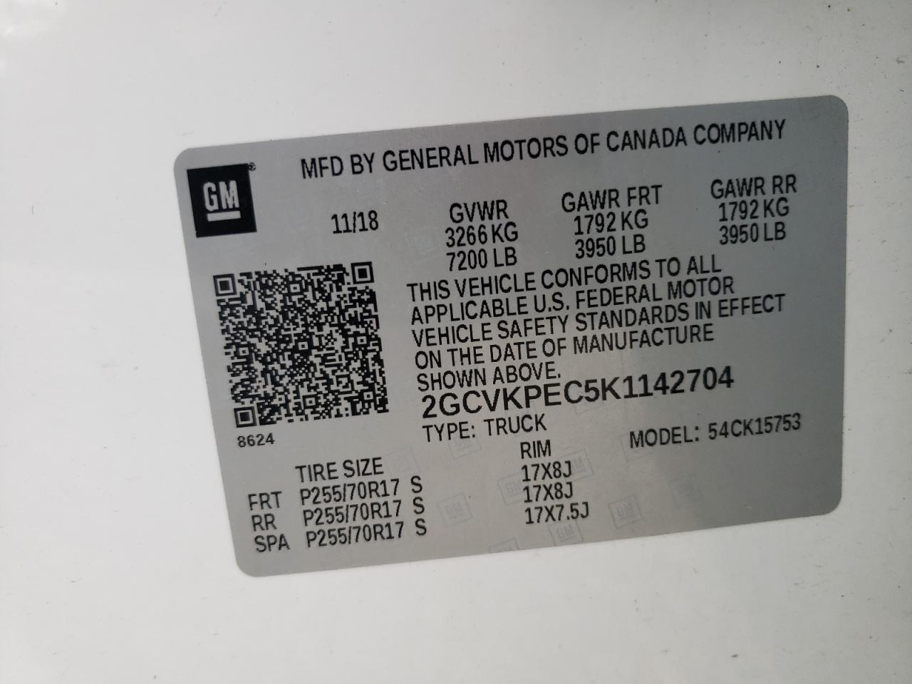 Photo 10 from auction – 2019 CHEVROLET SILVERADO with VIN 2GCVKPEC5K1142704