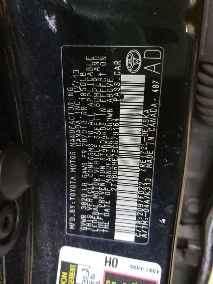 Photo 10 from auction – 2014 TOYOTA COROLLA L with VIN 2T1BURHE7EC079164