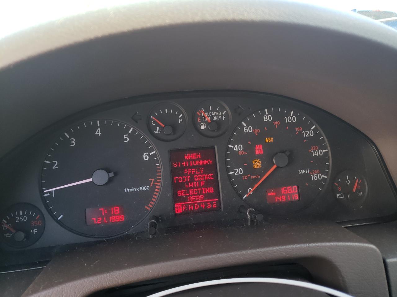 Photo 8 from auction – 2000 AUDI A6 4.2 QUA with VIN WAUZL54BXYN000610