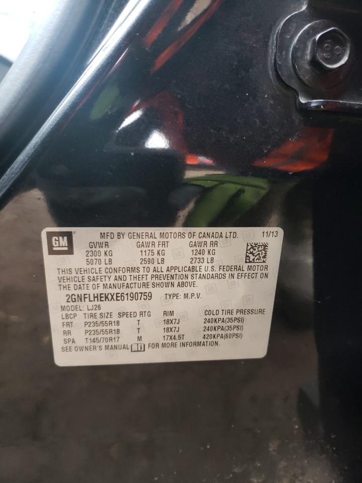 Photo 10 from auction – 2014 CHEVROLET EQUINOX LT with VIN 2GNFLHEKXE6190759