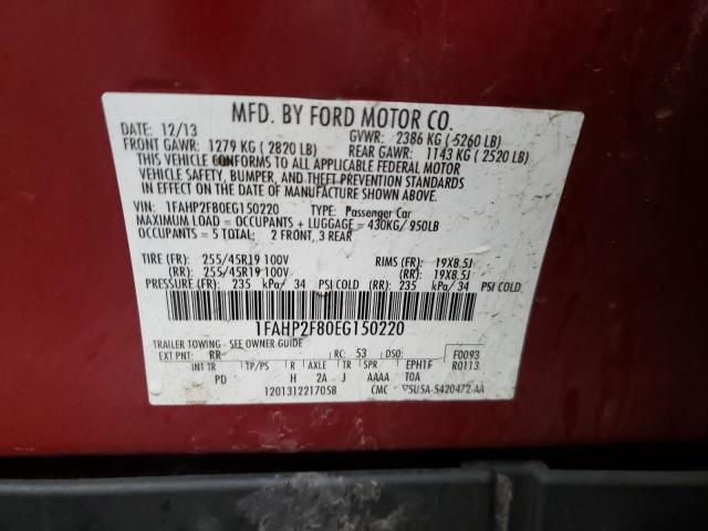 Photo 10 from auction – 2014 FORD TAURUS LIM with VIN 1FAHP2F80EG150220