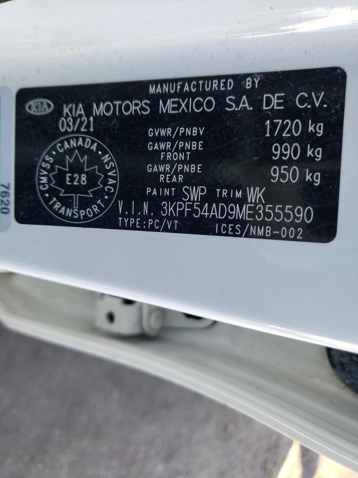 Photo 10 from auction – 2021 KIA FORTE EX with VIN 3KPF54AD9ME355590