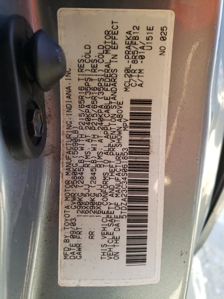 Photo 10 from auction – 2004 TOYOTA SIENNA CE with VIN 5TDZA23C34S061853