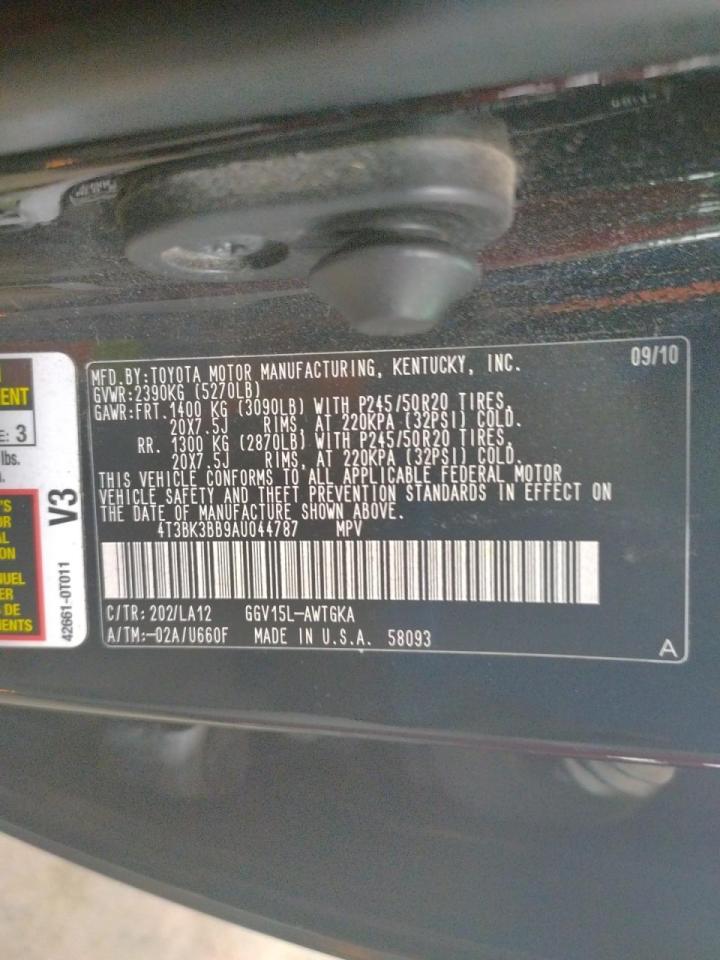Photo 10 from auction – 2010 TOYOTA VENZA with VIN 4T3BK3BB9AU044787