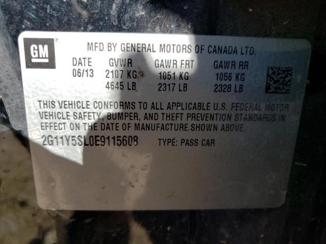 Photo 10 from auction – 2014 CHEVROLET IMPALA LS with VIN 2G11Y5SL0E9115608