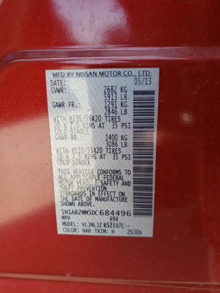 Photo 10 from auction – 2013 NISSAN PATHFINDER with VIN 5N1AR2MM5DC684496
