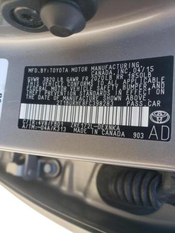 Photo 10 from auction – 2015 TOYOTA COROLLA L with VIN 2T1BURHE8FC398283