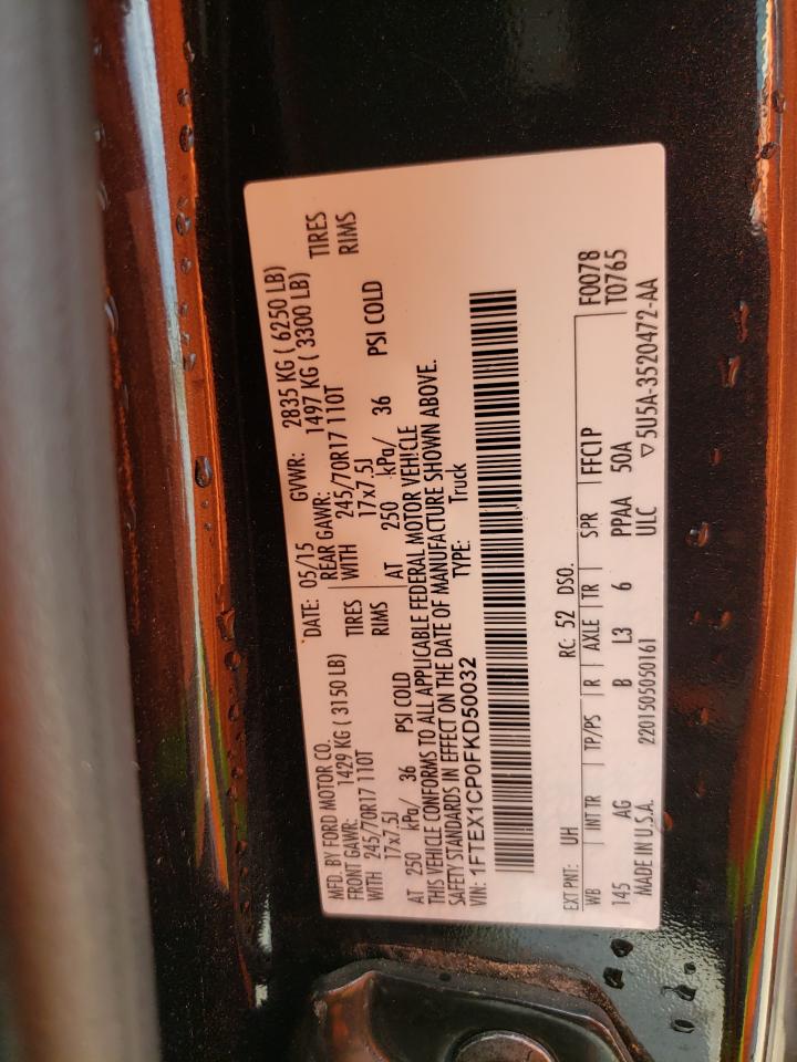 Photo 10 from auction – 2015 FORD F150 SUPER with VIN 1FTEX1CP0FKD50032