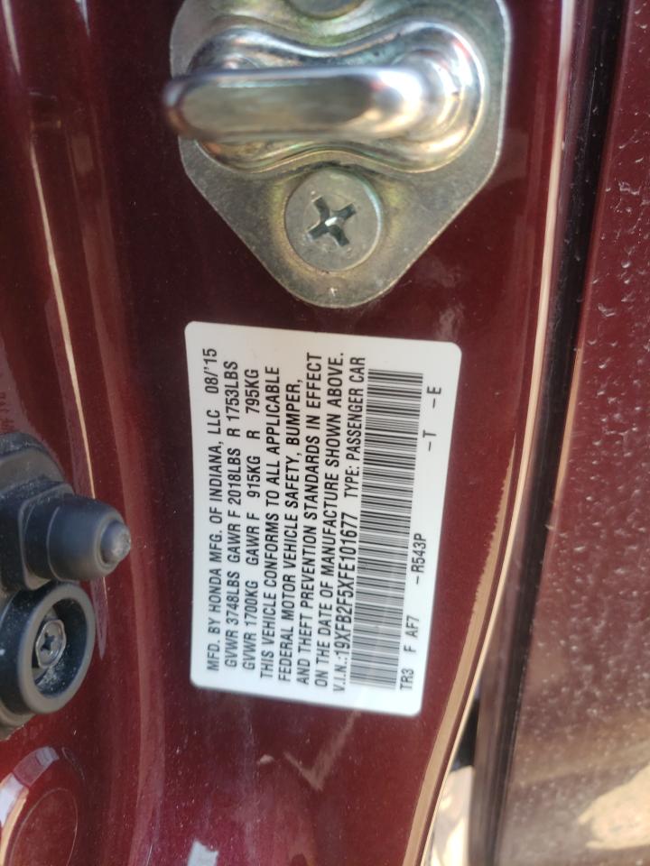 Photo 10 from auction – 2015 HONDA CIVIC LX with VIN 19XFB2F5XFE101677