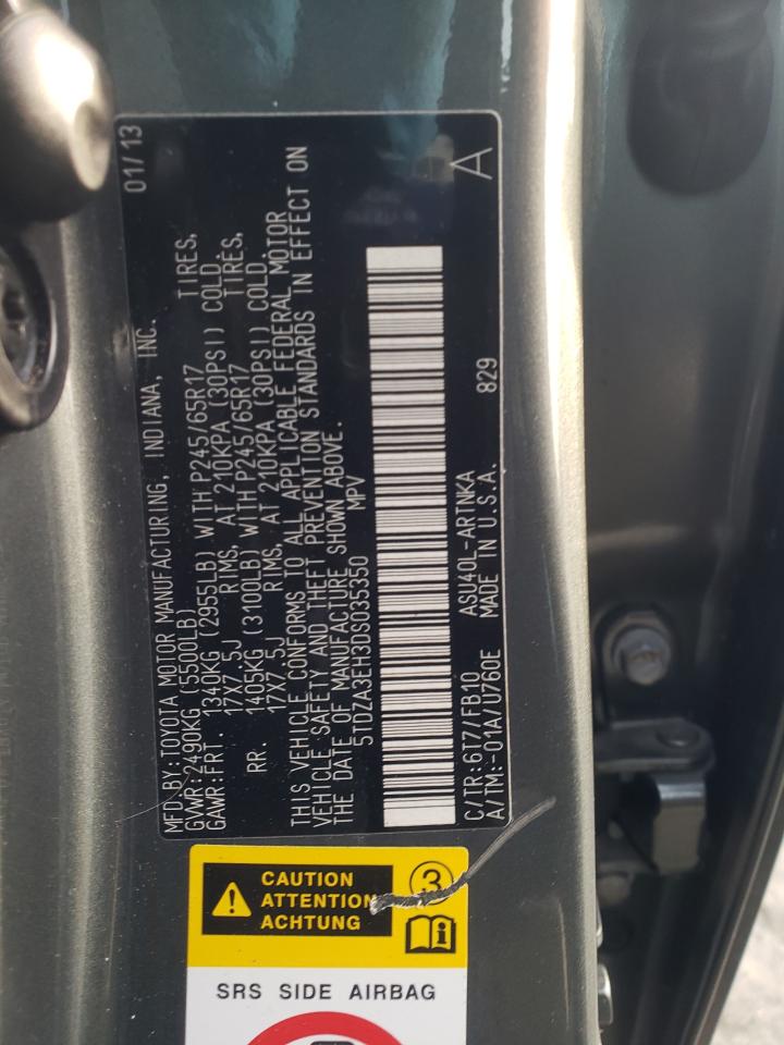 Photo 10 from auction – 2013 TOYOTA HIGHLANDER with VIN 5TDZA3EH3DS035350