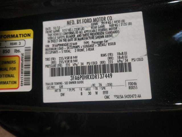 Photo 10 from auction – 2013 FORD FUSION SE with VIN 3FA6P0HRXDR137449