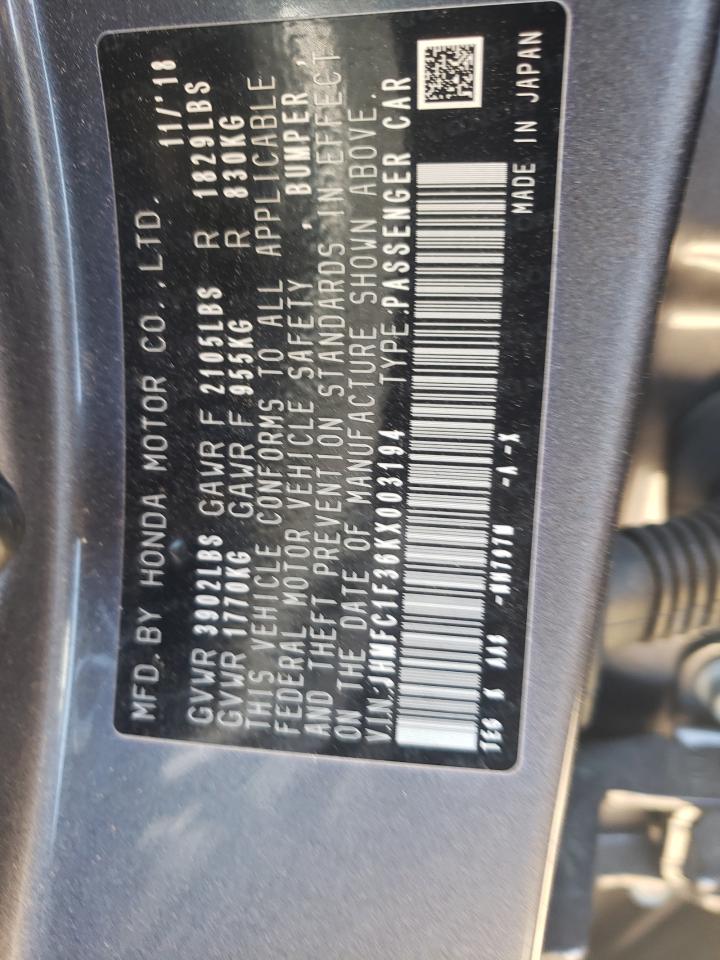 Photo 10 from auction – 2019 HONDA CIVIC EX with VIN JHMFC1F36KX003194