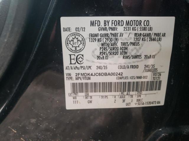 Photo 10 from auction – 2013 FORD EDGE SEL with VIN 2FMDK4JC6DBA00242