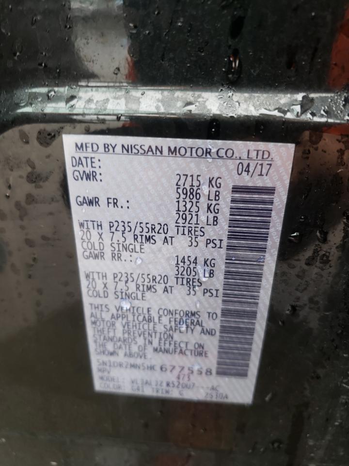 Photo 10 from auction – 2017 NISSAN PATHFINDER with VIN 5N1DR2MN5HC677558
