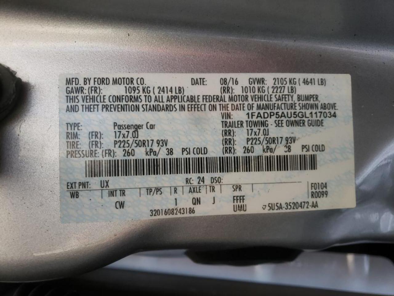 Photo 10 from auction – 2016 FORD C-MAX SE with VIN 1FADP5AU5GL117034