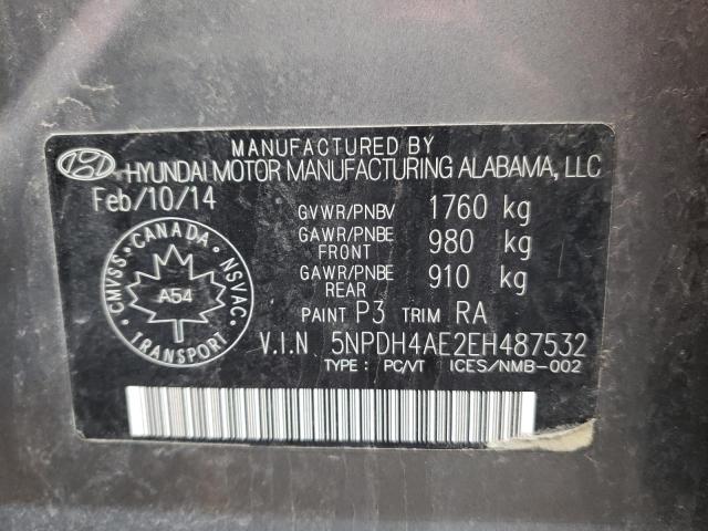 Photo 10 from auction – 2014 HYUNDAI ELANTRA SE with VIN 5NPDH4AE2EH487532