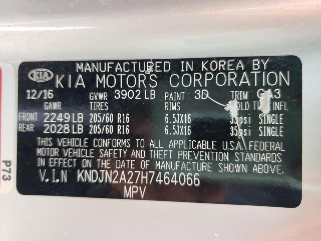 Photo 10 from auction – 2017 KIA SOUL with VIN KNDJN2A27H7464066