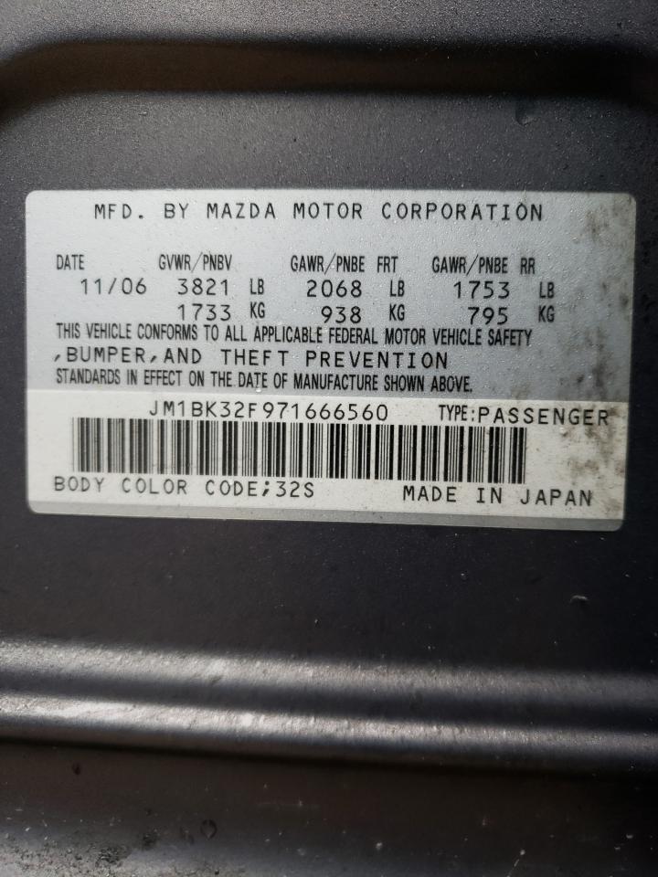 Photo 10 from auction – 2007 MAZDA 3 I with VIN JM1BK32F971666560