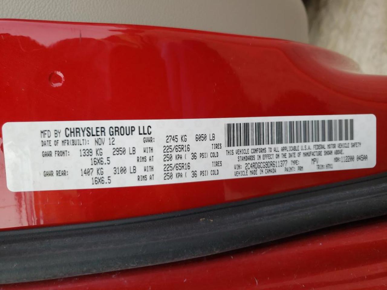 Photo 10 from auction – 2013 DODGE GRAND CARA with VIN 2C4RDGCG9DR611377