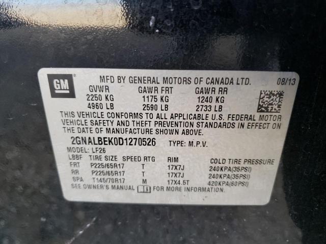 Photo 10 from auction – 2013 CHEVROLET EQUINOX LS with VIN 2GNALBEK0D1270526