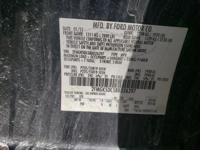 Photo 10 from auction – 2011 FORD FLEX LIMIT with VIN 2FMGK5DC5BBD26397