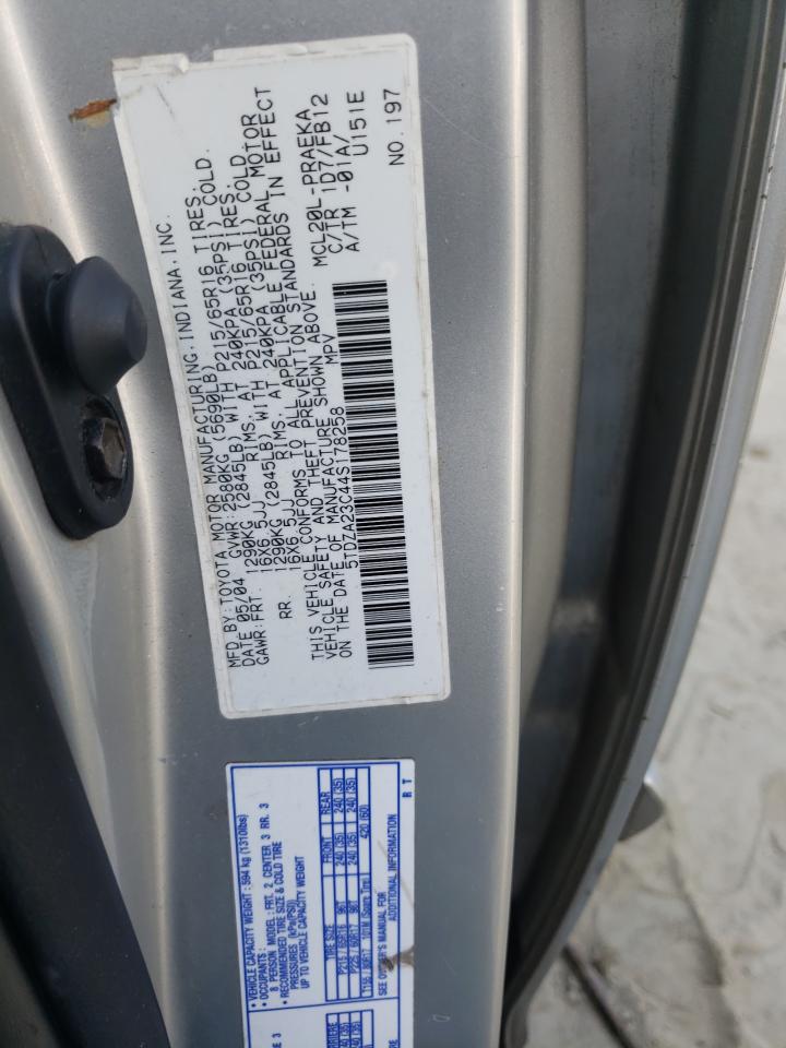 Photo 10 from auction – 2004 TOYOTA SIENNA with VIN 5TDZA23C44S178258