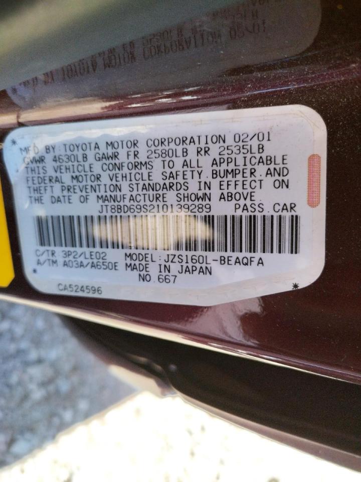 Photo 10 from auction – 2001 LEXUS GS 300 with VIN JT8BD69S210139289