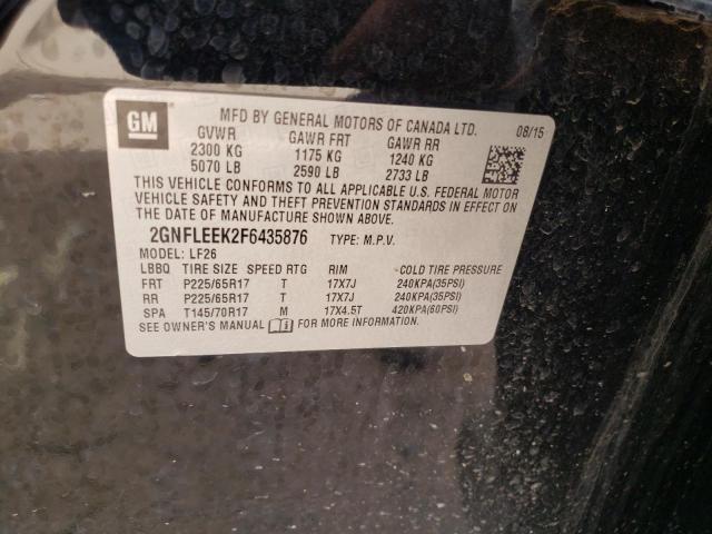Photo 10 from auction – 2015 CHEVROLET EQUINOX LS with VIN 2GNFLEEK2F6435876