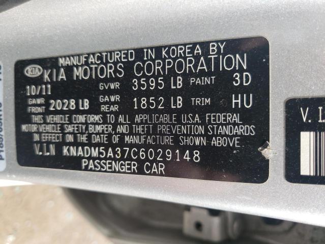 Photo 10 from auction – 2012 KIA RIO LX with VIN KNADM5A37C6029148