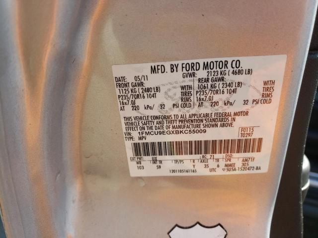 Photo 10 from auction – 2011 FORD ESCAPE LIM with VIN 1FMCU9EGXBKC55009