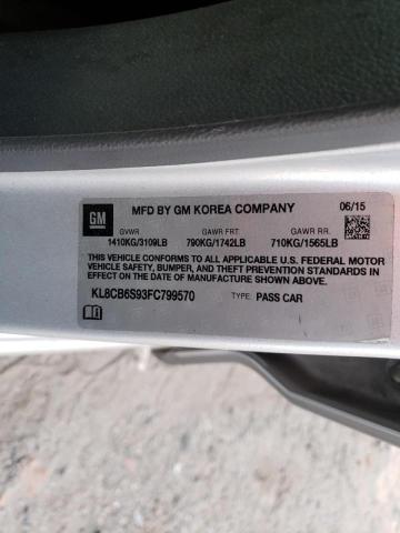 Photo 10 from auction – 2015 CHEVROLET SPARK LS with VIN KL8CB6S93FC799570