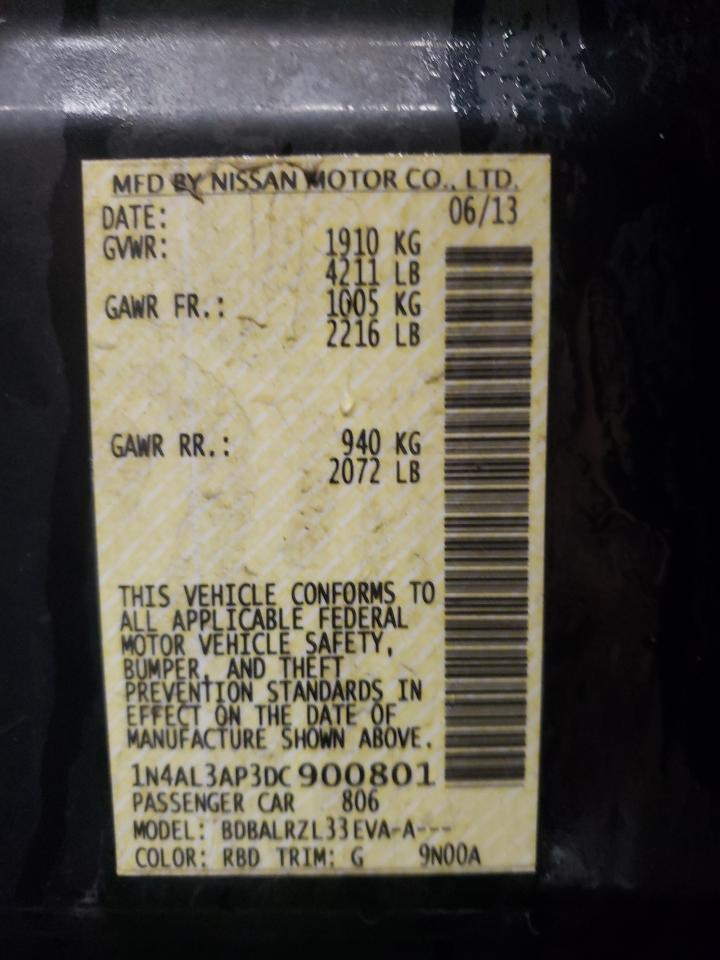 Photo 10 from auction – 2013 NISSAN ALTIMA 2.5 with VIN 1N4AL3AP3DC900801