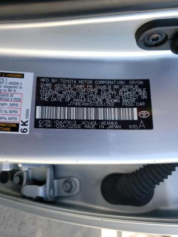 Photo 10 from auction – 2007 TOYOTA CAMRY CE with VIN JTNBE46K573051752
