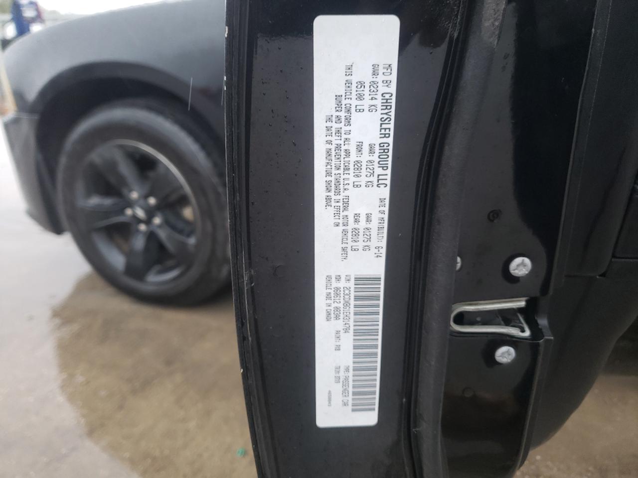 Photo 10 from auction – 2014 DODGE CHARGER SE with VIN 2C3CDXBG1EH314784