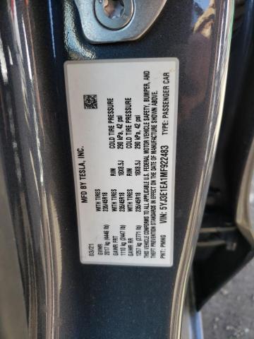 Photo 10 from auction – 2021 TESLA MODEL 3 with VIN 5YJ3E1EA1MF922483