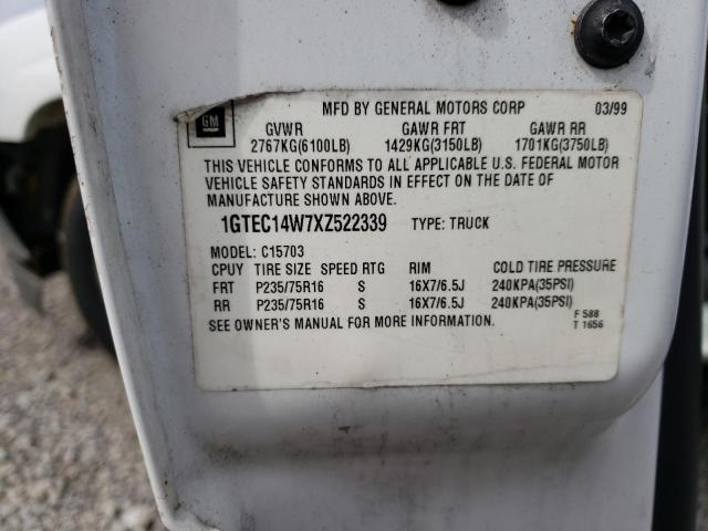 Photo 10 from auction – 1999 GMC NEW SIERRA with VIN 1GTEC14W7XZ522339