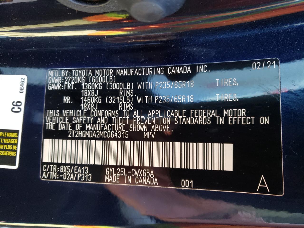 Photo 10 from auction – 2021 LEXUS RX 450H with VIN 2T2HGMDA2MC064315