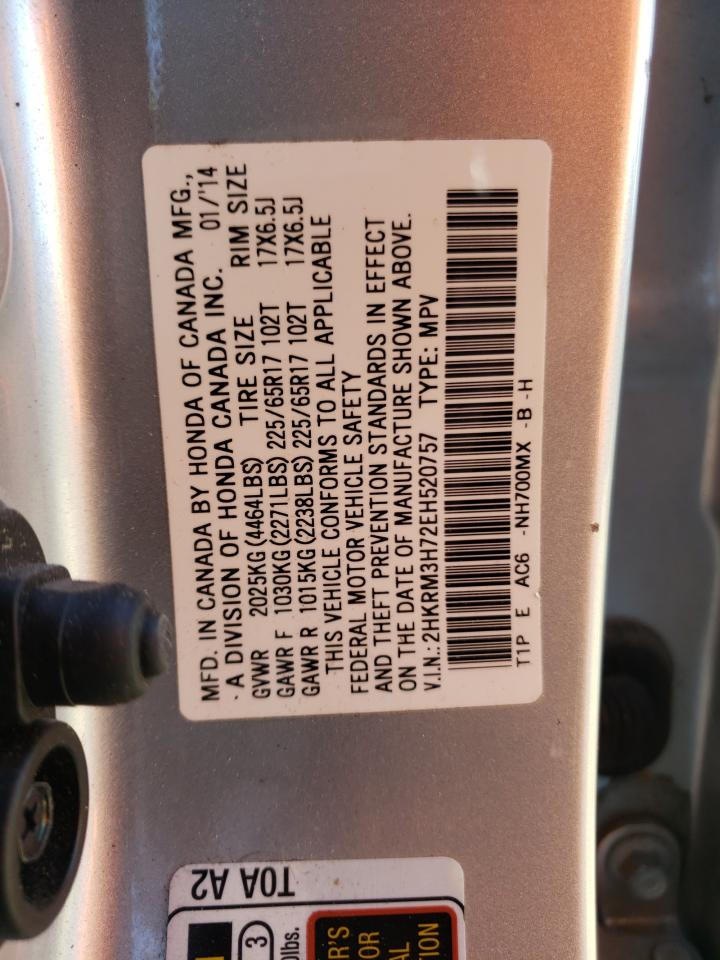 Photo 10 from auction – 2014 HONDA CR-V EXL with VIN 2HKRM3H72EH520757