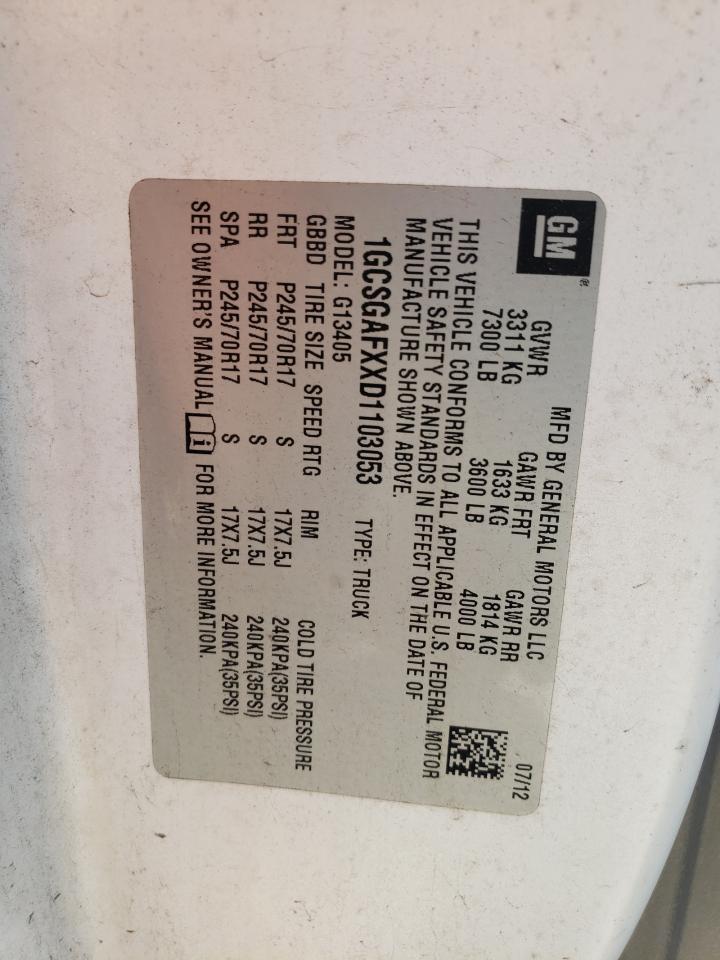 Photo 10 from auction – 2013 CHEVROLET EXPRESS G1 with VIN 1GCSGAFXXD1103053