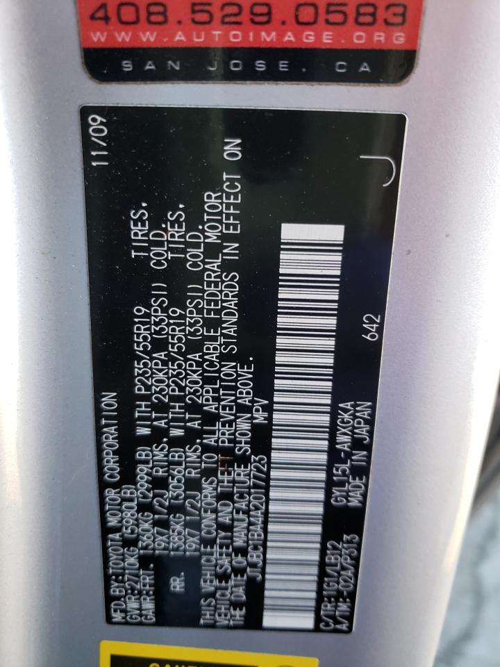 Photo 10 from auction – 2010 LEXUS RX 450 with VIN JTJBC1BA4A2017723