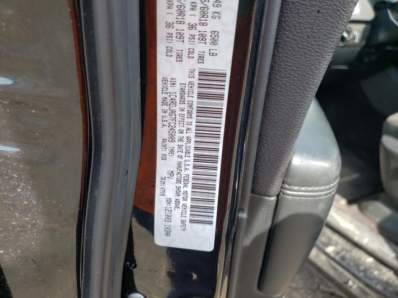 Photo 10 from auction – 2015 DODGE DURANGO SX with VIN 1C4RDJAG7FC245009