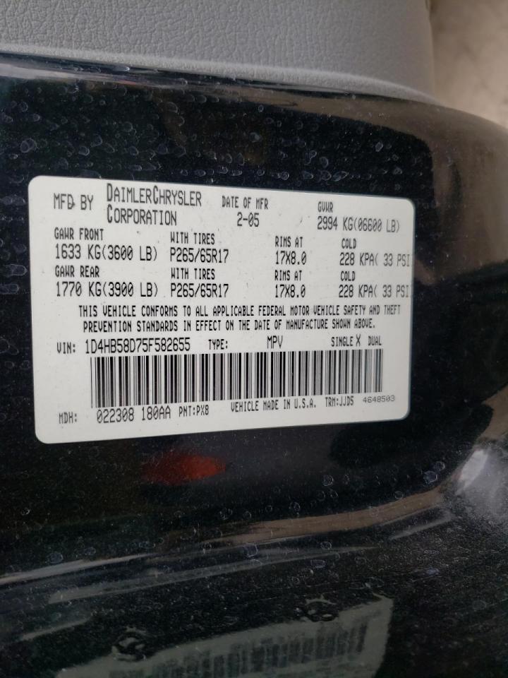 Photo 10 from auction – 2005 DODGE DURANGO LI with VIN 1D4HB58D75F582655