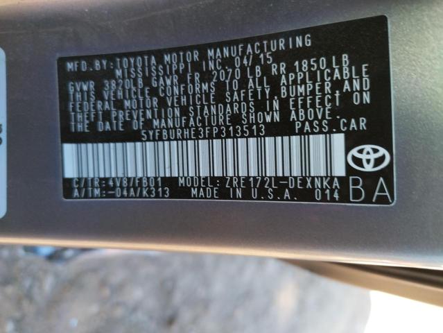 Photo 10 from auction – 2015 TOYOTA COROLLA L with VIN 5YFBURHE3FP313513